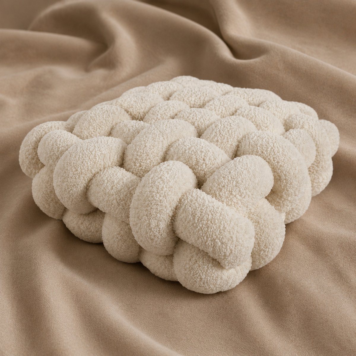 Woven Lamb Fleece Square Pillow - Raydin