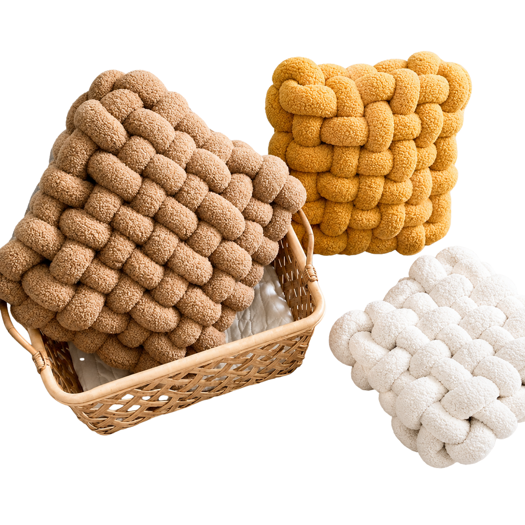 Woven Lamb Fleece Square Pillow - Raydin