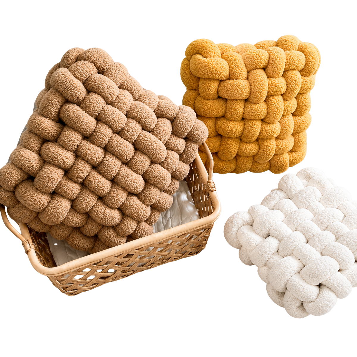 Woven Lamb Fleece Square Pillow - Raydin