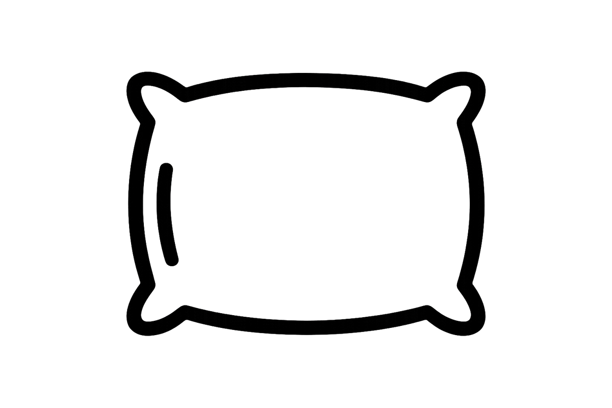 pillow, black and white icon image